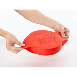 Lekue 1009030 Microwave Omelet Dish, 25 x 19 x 5 cm, Platinum Silicone, -60 to +220°C, Clear/Red