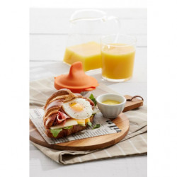 Lekue 1009031 2-Piece Egg-Baking Set, 11x4.5x7 cm, Platinum Silicone, -20 to +100°C, Orange