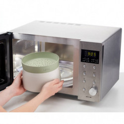 Lekue 1009033 Microwave Rice and Quinoa Cooker, 1 liter, Up to 4 servings, 17.8 x 13 cm, -20 to +100°C, White/Green