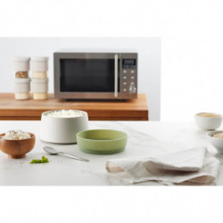 Lekue 1009033 Microwave Rice and Quinoa Cooker, 1 liter, Up to 4 servings, 17.8 x 13 cm, -20 to +100°C, White/Green