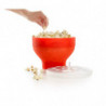 Lekue 1009035 Microwave Popcorn Maker, 2.8 liters, Ø20x14.5 cm, Serves up to 3 people, -60 to +220°C, Red