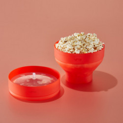 Bol reparare popcorn la cuptorul cu microunde Lekue 1009035, 2,8 L, Ø20x14,5 cm, Pliabil, -60/+220 °C, Rosu