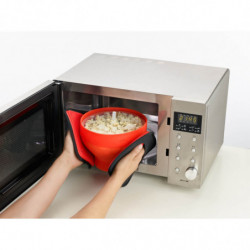 Lekue 1009035 Microwave Popcorn Maker, 2.8 liters, Ø20x14.5 cm, Serves up to 3 people, -60 to +220°C, Red