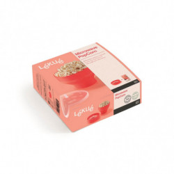 Lekue 1009035 Microwave Popcorn Maker, 2.8 liters, Ø20x14.5 cm, Serves up to 3 people, -60 to +220°C, Red