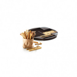 Lekue 1009038 Cracker and Grissini Baking Mold, 240 ml, Makes up to 30 crackers, Ø25x1.9 cm, -60 to +220°C, Brown