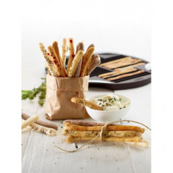 Lekue 1009038 Cracker and Grissini Baking Mold, 240 ml, Makes up to 30 crackers, Ø25x1.9 cm, -60 to +220°C, Brown