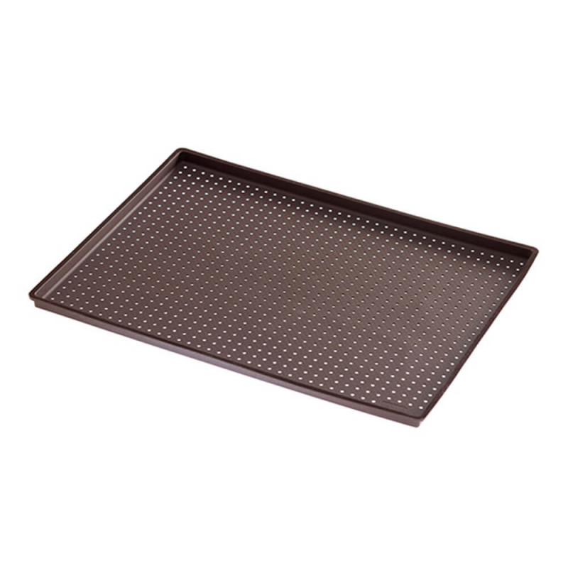 Tava pentru pizza Lekue 1009040, 40x30x1,2 cm, Perforata, Silicon platinat, -60/ +220 °C, Maro