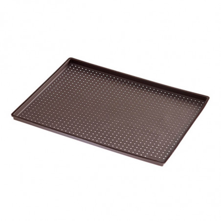 Lekue 1009040 Pizza Baking Pan, 40x30x1.2 cm, Perforated, Platinum Silicone, -60 to +220°C, Brown
