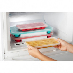 Lekue 1009041 Ice Tray with Lid, 23 x 11.8 x 3.2 cm, 11 shells, -40 to +60°C, Yellow