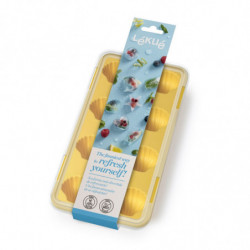 Lekue 1009041 Ice Tray with Lid, 23 x 11.8 x 3.2 cm, 11 shells, -40 to +60°C, Yellow