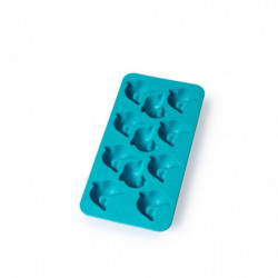 Μορφή για πάγο με καπάκι Lekue 1009042, 22x11x2,3 cm, 11 δελφίνια, -40 +60°C, μπλε