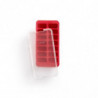 Lekue 1009043 Ice Cube Tray with Lid, 23 x 11.8 x 3.2 cm, 14 rectangular cubes, -40 to +60°C, Red