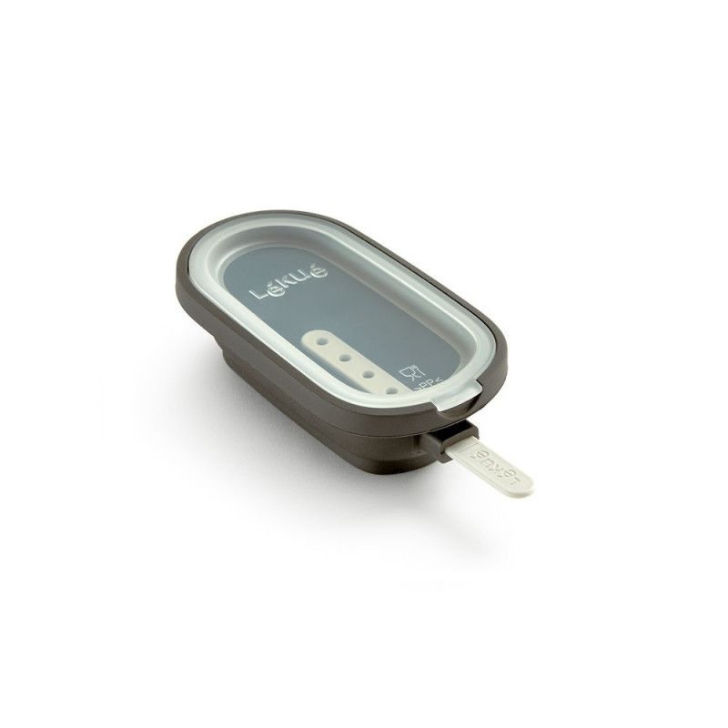 Set of 4 Lekue 1009044 Ice Pop Molds, 350 ml, -20°C / +100°C, Lids, Gray