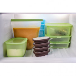 Set of 4 Lekue 1009044 Ice Pop Molds, 350 ml, -20°C / +100°C, Lids, Gray