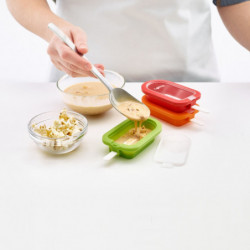 Σετ 4 φορμών για παγωτό σε ξυλάκι Lekue 1009046, 240 ml, -20C / +100C, Καπάκια, Πολύχρωμο