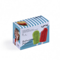 Set of 4 Lekue 1009046 Ice Pop Molds, 240 ml, -20°C / +100°C, Lids, Multicolor