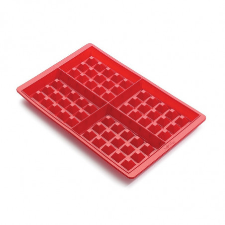 Lekue 1009047 Waffle Maker Set (2 Molds), 500 ml, -60°C / +220°C, Platinum Silicone, Red