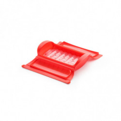 Lekue 1009048 Microwave Steamer with Rack, 1–2 servings, Platinum Silicone, Red