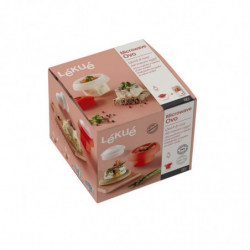 Lekue 1009050 Microwave Egg Cooker, 100 ml, For 1 Egg, Platinum Silicone, Red/Transparent
