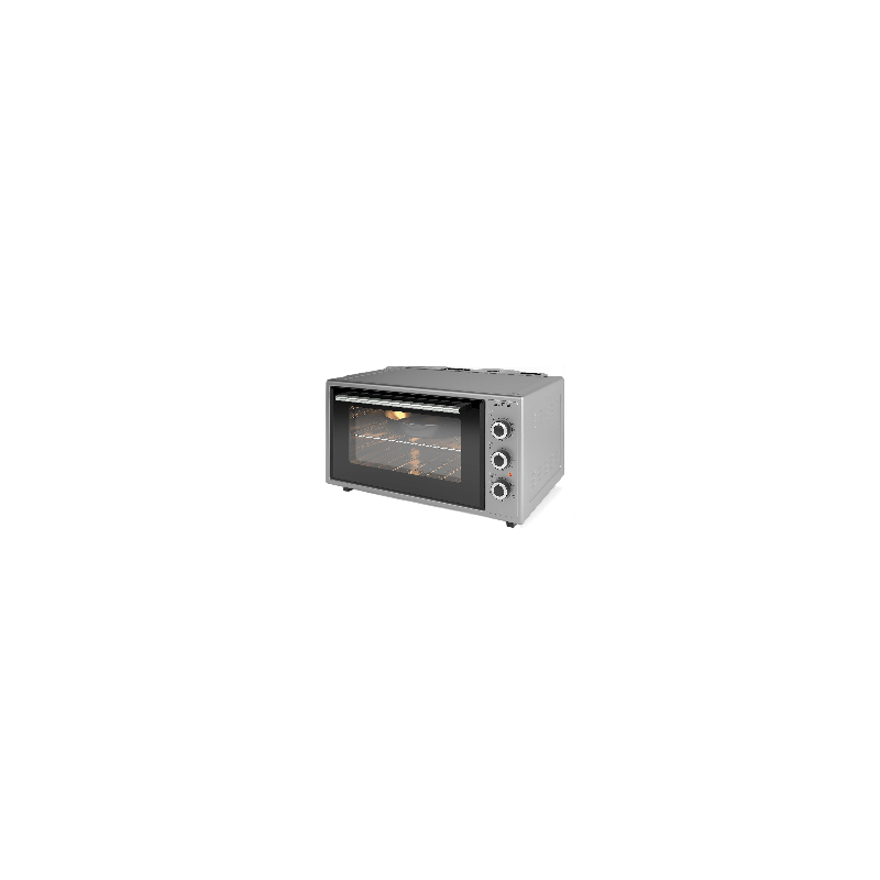Elite EMO-FL 48 2589 Compact Oven, 2000W, 48 liters, 3 settings, Double-paned glass, Thermostat, Timer, Turbo fan, Gray