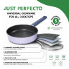 Σετ μαγειρικών σκευών Just Perfecto JL-330, 6 τεμάχια, Μαρμάρινη επίστρωση, Επαγωγική εστία, Γυάλινο καπάκι με οπή για ατμό, Μωβ/μπλε