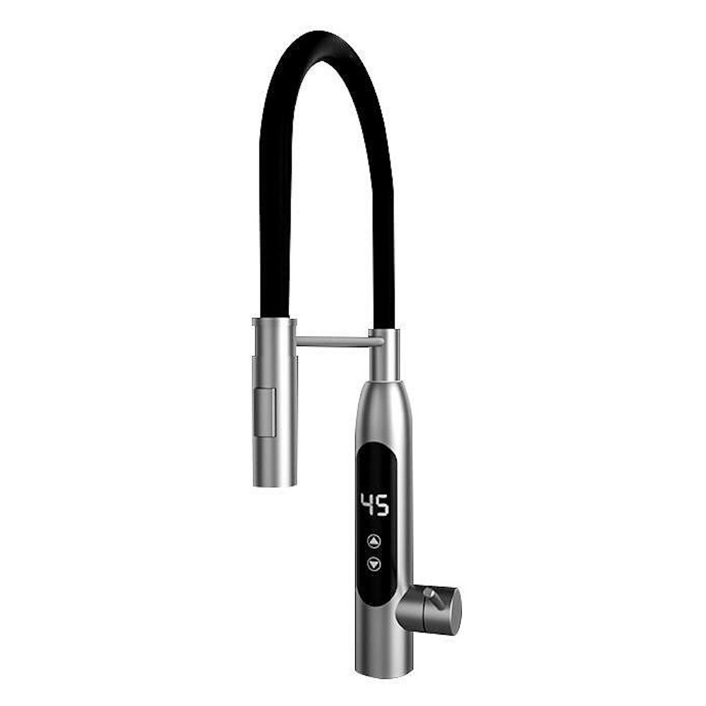 Нагревател за вода Elite EHD-1513FP, 3300W, Регулируема мощност, Въртене на 360, Самоподгряване, Сензорен дисплей, IPX4, Сребрист