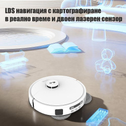 Magnum PRO Robot Vacuum Cleaner, 55W, 10,000 Pa, 0.3 L, 130 min, Wi-Fi, LDS, Voice Notifications, Automatic Water and Self-Cleaning Station, HEPA, White