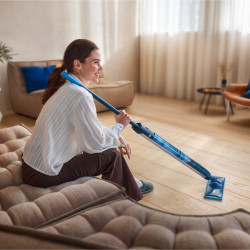 Mop electric Philips OneUp XV5113/01, 2 Ah, 70 min, 50 m², 281/178 ml, 2 moduri, cap rotativ la 360°, indicator LED, încărcare USB, albastru