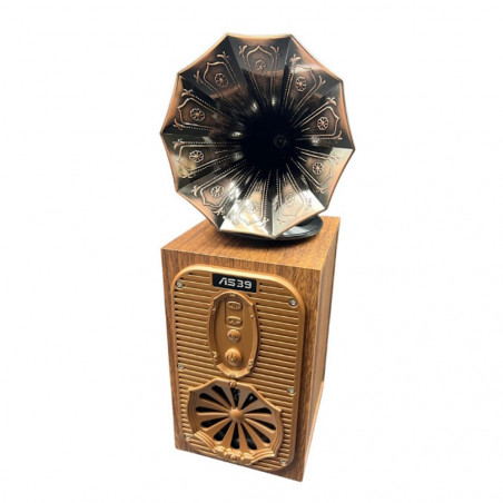 Радио колонка Ashu AS39, 1x8W, 1200mAh, Bluetooth, Кафяв