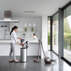 Прахосмукачка без торба Dyson Big Ball Parquet 2 228566-01, 600W, 165AW, 1.5 л, 2-степенна технология Radial Root Cyclone, Автоматично изправяне при преобръщане, Никел/лилав