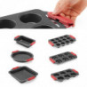Lekue Baking Pan 1009437, 20x20 cm, Ceramic Non-Stick Coating, Carbon Steel, From +4°C to +240°C, Black/Red