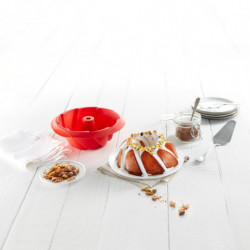 Lekue Baking Pan 1009480, Ø22x8 cm, 1 L, Platinum Silicone, -60°C to +220°C, Red