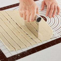 Lekue Rolling Mat 1009484, 60x40 cm, Measurement Markings, Silicone -20/+220°C, White/Brown