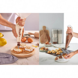 Set de 3 seringi pentru patiserie Lekue 1009491, Reutilizabile, Poliuretan, 4°C/70°C, Alb