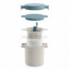 Set cupe preparare kefir si iaurt Lekue 1010155, 18,5 x 14,5 x 15,5 cm, +4°C / +90°C, Alb/Albastru