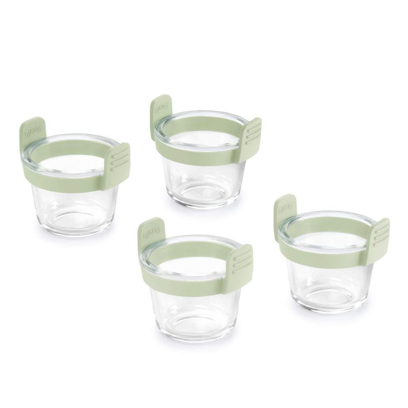 Set of 4 Lekue 1010157 Air Fryer Baking Cups, 10.5 x 9.5 cm, -20 to +220°C, Green