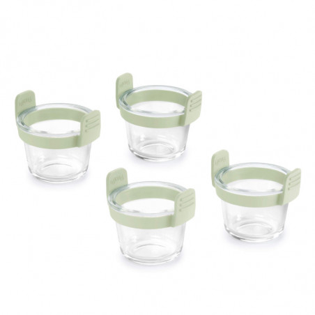 Set of 4 Lekue 1010157 Air Fryer Baking Cups, 10.5 x 9.5 cm, -20 to +220°C, Green