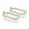 Set 2 forme de copt pentru cuptor si friteuze cu aer cald Lekue 1010158, Manere din silicon, Sticla borosilicata, Verde