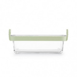 Set of 2 Lekue 1010158 Rectangular Baking Molds, For Deep Fryers, Silicone Handles, Borosilicate Glass, Green