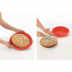 Lekue Baking Pan 1010161, 28 cm diameter, -60 to +220°C, Platinum Silicone, Red