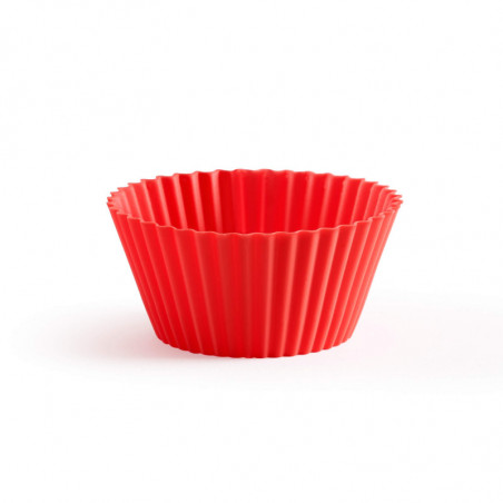 Комплект 6 бр форми за мъфин Lekue 1010163, Ø7 см, От -60 до +220C, Платинен силикон, Червен
