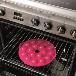 Forma de copt Lekue 1010174, Ø25x4,3 cm, -60°C/+220°C, Silicon platinat, Roz