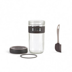 Комплект за приготвяне на хляб с квас Lekue 1010175, 3 части, 9.3х9.3х17 см, -20/+80°C, Кафяв