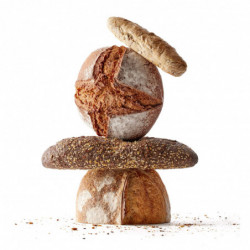 Σετ για την παρασκευή ψωμιού με προζύμι Lekue 1010175, 3 τεμάχια, 9,3 × 9,3 × 17 cm, -20/+80 °C, Καφέ