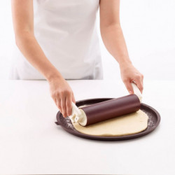 Lekue Pizza Baking Pan 1010177, Ø36x1.8 cm, Perforated, Roll-up, -60/+220°C, Bronze