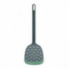 Spatula cu fante Lekue 1010182, 30,6 cm, Rezistenta la zgarieturi, 4/220 °C, Margine flexibila, Verde