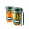 Lekue 1010192 Vegetable Pickling Set, 2 x 700 ml, Pressing Disc, -20/+100°C, 3 pieces, Green