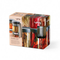 Lekue 1010192 Vegetable Pickling Set, 2 x 700 ml, Pressing Disc, -20/+100°C, 3 pieces, Green