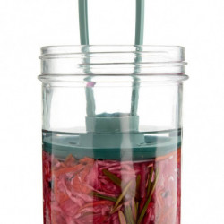 Lekue 1010192 Vegetable Pickling Set, 2 x 700 ml, Pressing Disc, -20/+100°C, 3 pieces, Green