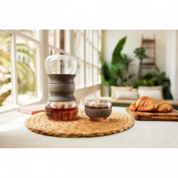 Lekue 1010194 Tea Infuser, 500 ml, Infuser, -20/+100 °C, Glass and Silicone, Brown